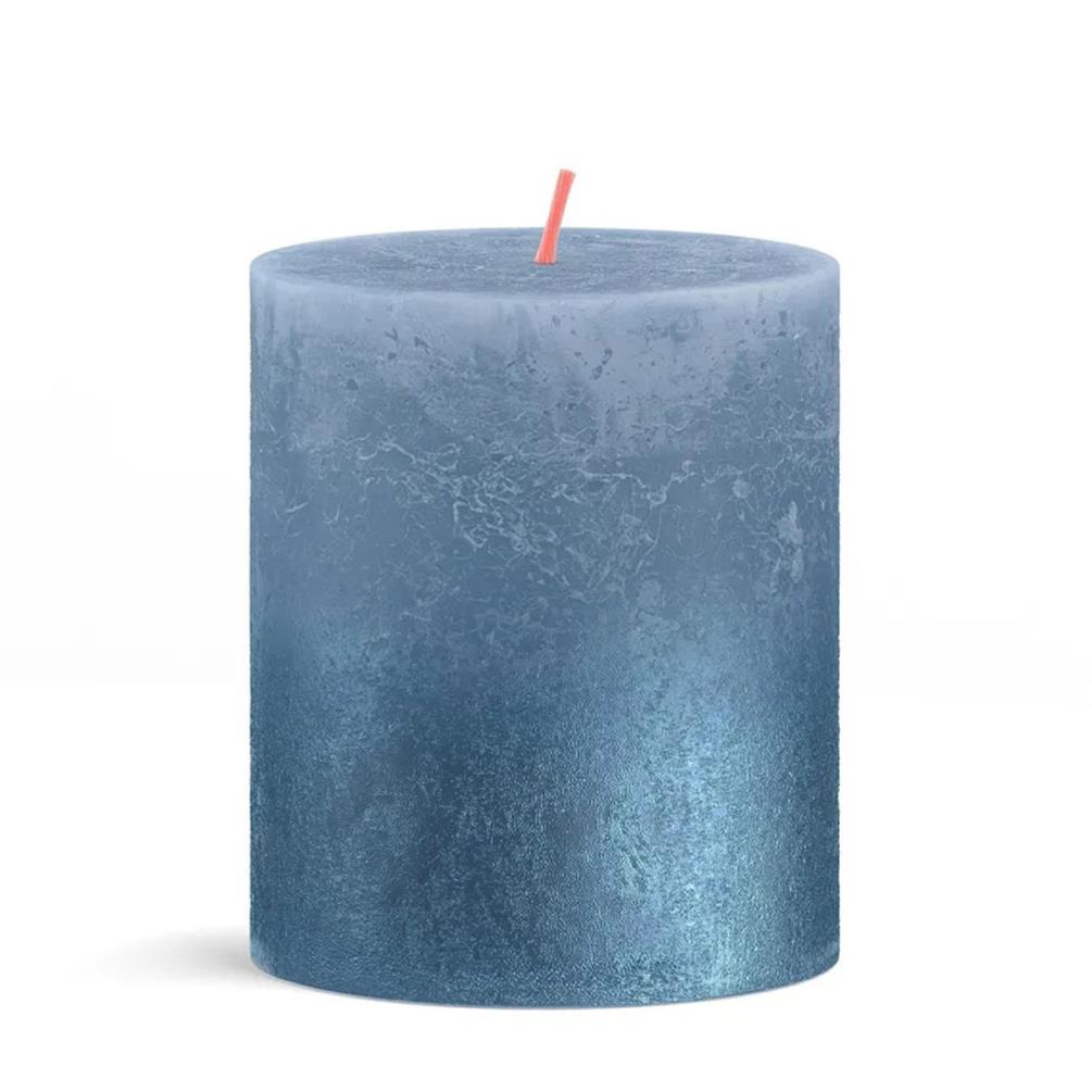 Bolsius Creamy Sky Blue & Blue Sunset Pillar Candle 8cm x 7cm £5.39